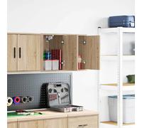 vidaXL Armoires murales de garage 2 pcs chêne sonoma bois d'ingénierie, armoire, placard mural de garage, armoire à outils murale