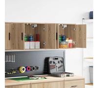 vidaXL Armoires murales de garage 2 pcs. – Chêne Sonoma – Bois composite