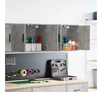 vidaXL Armoires murales de garage 2 pcs - Gris béton