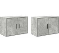 vidaXL Armoires murales de garage 2 pcs. Gris béton Bois composite