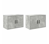 vidaXL Armoires murales de garage 2 pcs. Gris béton Bois composite