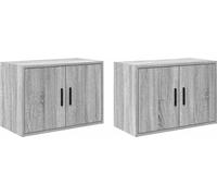 vidaXL Armoires murales de garage 2 pcs. Gris Sonoma Matériau dérivé du bois