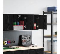 vidaXL Armoires murales de garage 2 pcs. noir bois composite