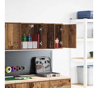vidaXL Armoires murales de garage 2 pcs - Vieux bois