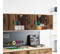 vidaXL Armoires murales de garage 2 pcs vieux bois bois d'ingénierie