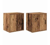 vidaXL Armoires murales de garage 2 pcs vieux bois bois d'ingénierie