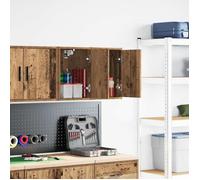 vidaXL Armoires murales de garage 2 pcs vieux bois bois d'ingénierie, armoire, placard mural de garage, armoire à outils 860622