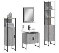 vidaXL Armoires Salle de Bain 4 pcs - Sonoma Gris