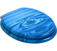 vidaXL Assise de toilette à fermeture douce, lot de 2, motif gouttes bleues, 44 x 38 cm