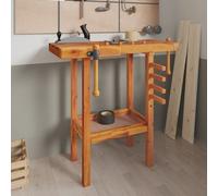 vidaXL Ãtabli avec Ã©taux 92x48x83 cm Bois massif d'acacia