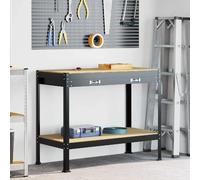 vidaXL Atelier Noir 114 x 54 x 91 cm Bois d'ingénierie et métal
