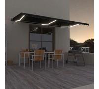 vidaXL Store automatique avec LED & capteur de vent 600x350 cm Anthracite