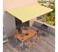 vidaXL Store automatique rétractable 600x350 cm jaune et blanc