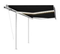vidaXL Auvent automatique avec capteur de vent LED 3,5x2,5m Anthracite