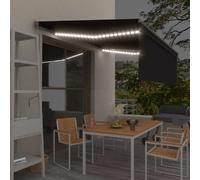vidaXL Auvent automatique avec store LED Capteur de vent 4,5x3 m Anthracite