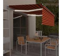vidaXL Auvent automatique avec store LED Capteur de vent 4,5x3m
