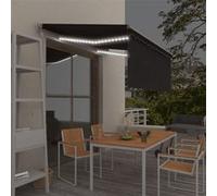 vidaXL Auvent automatique avec store LED Capteur de vent 3x2,5 m Anthracite