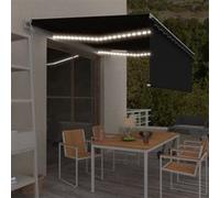 vidaXL Auvent automatique avec store LED et capteur de vent 4,5x3 m Anthracite