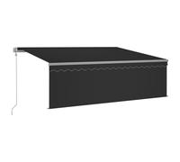 vidaXL Auvent automatique avec store LED Capteur de vent 4,5x3 m Anthracite