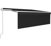 vidaXL Auvent automatique avec store LED Capteur de vent 4,5x3m Anthracite