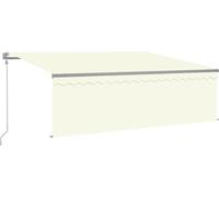 vidaXL Auvent automatique avec store LED Capteur de vent 4x3 m Crème