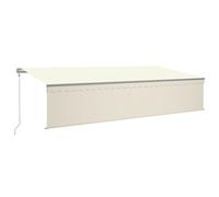 vidaXL Auvent automatique avec store LED Capteur de vent 6x3 m Crème