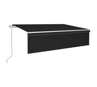 vidaXL Auvent automatique avec store LED Capteur de vent 6x3m Anthracite