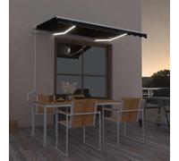vidaXL Store automatique 350 x 250 cm avec LED et capteur de vent Anthracite