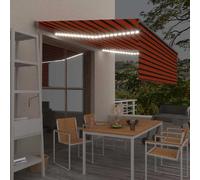 vidaXL Auvent automatique avec store LED Capteur de vent 4,5x3m