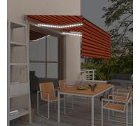 vidaXL Auvent automatique store capteur de vent et LED Orange marron