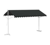 vidaXL Auvent autoportant, anthracite, 4 × 3 m, polyester, solutions d'ombrage de jardin, tente moderne, facile à nettoyer, rideau imperméable