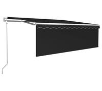 VidaXL Auvent avec store, LED et capteur de vent 4x3 m couleur anthracite