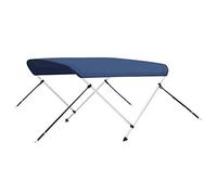 VidaXL Auvent Bimini à 2 Arceaux pour Bateau - Couverture Résistante aux UV - Extérieur Bleu Marine 180x150x110 cm