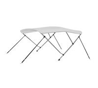 vidaXL Auvent Bimini à 3 Arceaux Auvent de Bateau Couverture de Bateau Abri de Bateau Résistant aux UV Extérieur Blanc 92359
