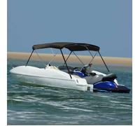 vidaXL Auvent bimini 3 arceaux noir 183x140x137 cm