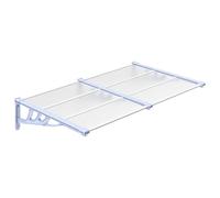 vidaXL Auvent de porte Polycarbonate 152,5x90 cm Gris et transparent