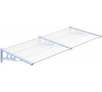 vidaXL Auvent de porte Gris et transparent 199x90 cm Polycarbonate