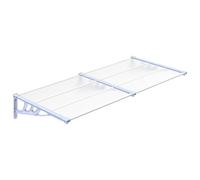vidaXL Auvent de porte 199 x 90 cm Gris et transparent Polycarbonate