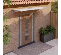 vidaXL Auvent de porte Gris et transparent 239x90 cm Polycarbonate