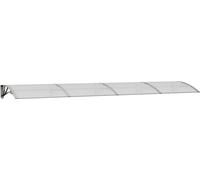 vidaXL Auvent de porte Gris et transparent 350x75 cm Polycarbonate