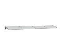 vidaXL Auvent de porte Marquise Polycarbonate Gris/Transparent 400x75 cm Protection pluie/UV