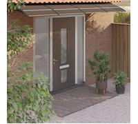 vidaXL Auvent de porte Marquise solaire avec support Noir 350x75 cm Polycarbonate