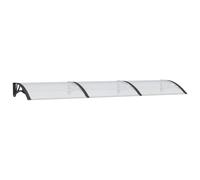 vidaXL Auvent de Porte, Marquise Solaire avec Support, Abri Protection contre Pluie, Banne Entrée Porte Patio, Noir et Transparent 300x75 cm Polycarbonate