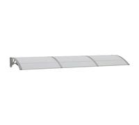 vidaXL Auvent de Porte, Marquise Solaire avec Support, Abri Protection contre Pluie, Banne Entrée Porte Patio, 300x75 cm Gris Polycarbonate