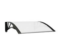 vidaXL Auvent de Porte, Marquise Solaire avec Support, Abri Protection contre Pluie, Banne Entrée Porte Patio, 80x75 cm Noir et Transparent Polycarbonate