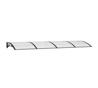 vidaXL Auvent de porte 350×100 cm Polycarbonate Noir, cadre aluminium, supports ABS