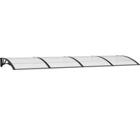 vidaXL Auvent de Porte, Marquise Solaire avec Support, Abri Protection contre Pluie, Banne Entrée Porte Patio, Noir 350x100 cm Polycarbonate