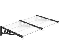 vidaXL Auvent de porte noir et transparent 152,5x90 cm Polycarbonate