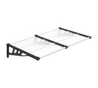 vidaXL Auvent de Porte Noir et Transparent 152,5x90 cm Polycarbonate