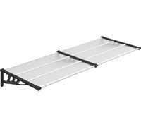 vidaXL Auvent de porte noir et transparent 239x90 cm Polycarbonate